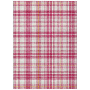 HomeRoots 9' X 12' Washable Blush Ivory Copper Plaid Area Rug - Stylish, Durable, Stain-Resistant Design for Indoor & Outdoor Use 597091