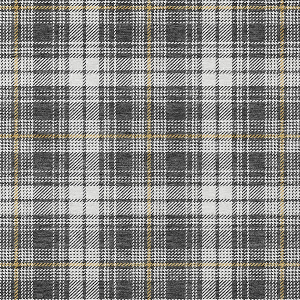 Homeroots 3' Stylish Artichoke Green Brown And Ivory Plaid Washable Area Rug For Indoor And Outdoor Use 5' X 8' Polyester 597100