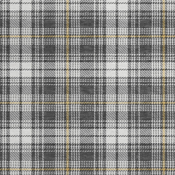 Homeroots 3' Stylish Artichoke Green Brown And Ivory Plaid Washable Area Rug For Indoor And Outdoor Use 8' Round Polyester 597101