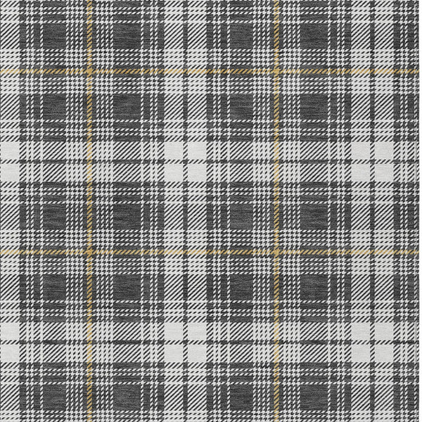 Homeroots 3' Stylish Artichoke Green Brown And Ivory Plaid Washable Area Rug For Indoor And Outdoor Use 8' X 10' Polyester 597102