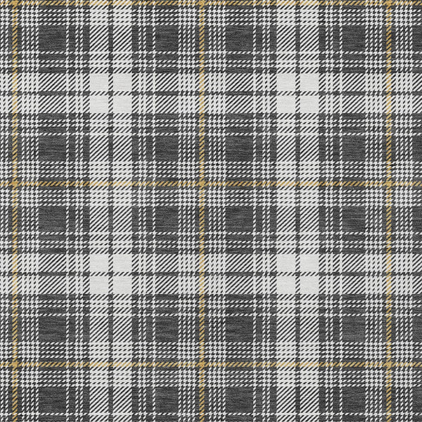 Homeroots 3' Stylish Artichoke Green Brown And Ivory Plaid Washable Area Rug For Indoor And Outdoor Use 9' X 12' Polyester 597103