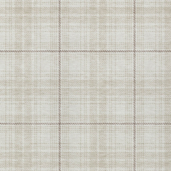 Homeroots 3' Stylish Artichoke Green Brown And Ivory Plaid Washable Area Rug For Indoor And Outdoor Use 3' X 5' Polyester 597111