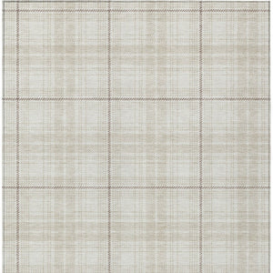Homeroots 3' Stylish Artichoke Green Brown And Ivory Plaid Washable Area Rug For Indoor And Outdoor Use 8' X 10' Polyester 597114
