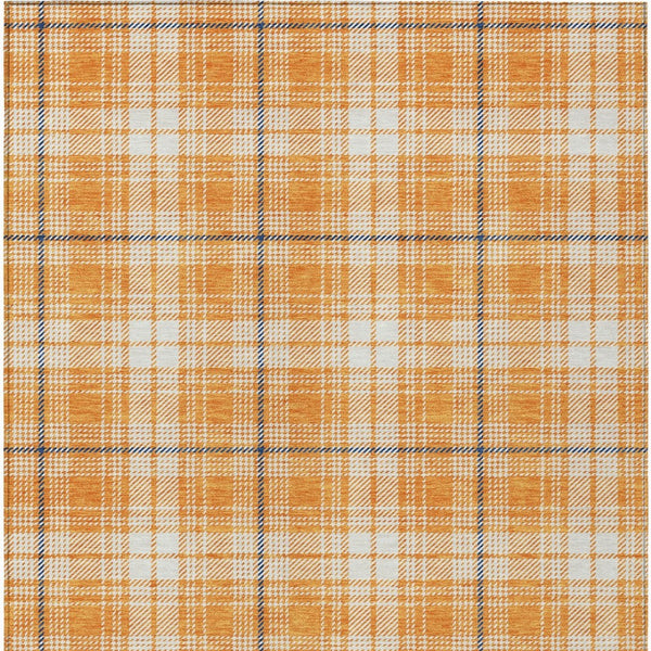 Homeroots 3' Stylish Artichoke Green Brown And Ivory Plaid Washable Area Rug For Indoor And Outdoor Use 5' X 8' Polyester 597124