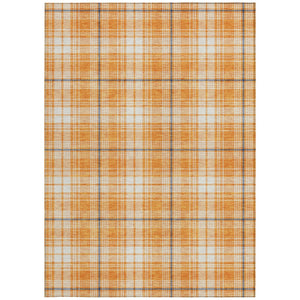 Homeroots 3' Stylish Artichoke Green Brown And Ivory Plaid Washable Area Rug For Indoor And Outdoor Use 9' X 12' Polyester 597127