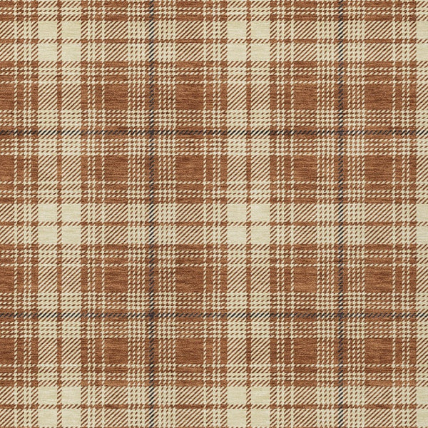 Homeroots 3' Stylish Artichoke Green Brown And Ivory Plaid Washable Area Rug For Indoor And Outdoor Use 8' X 10' Polyester 597132