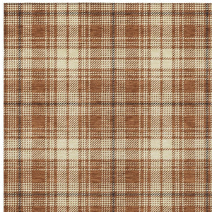Homeroots 3' Stylish Artichoke Green Brown And Ivory Plaid Washable Area Rug For Indoor And Outdoor Use 9' X 12' Polyester 597133