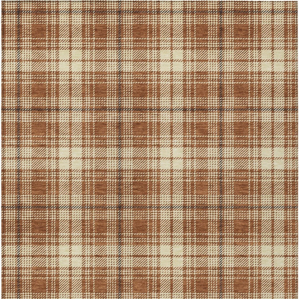 Homeroots 3' Stylish Artichoke Green Brown And Ivory Plaid Washable Area Rug For Indoor And Outdoor Use 10' X 14' Polyester 597134