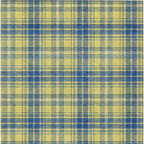 Homeroots 3' Stylish Artichoke Green Brown And Ivory Plaid Washable Area Rug For Indoor And Outdoor Use 3' X 5' Polyester 597135