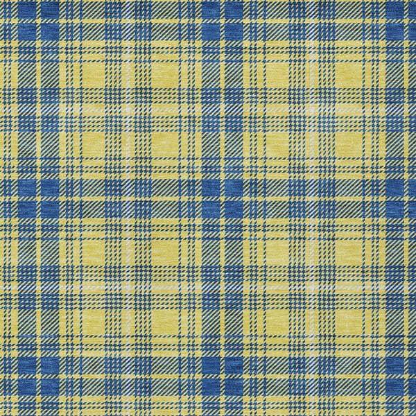 Homeroots 3' Stylish Artichoke Green Brown And Ivory Plaid Washable Area Rug For Indoor And Outdoor Use 5' X 8' Polyester 597136