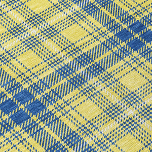 Homeroots 3' Stylish Artichoke Green Brown And Ivory Plaid Washable Area Rug For Indoor And Outdoor Use 8' Round Polyester 597137