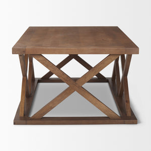 Homeroots 48" Brown Solid Wood Geo Frame Coffee Table – Stylish Geometric Design For Modern Living Spaces   597144