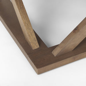 Homeroots 48" Brown Solid Wood Geo Frame Coffee Table – Stylish Geometric Design For Modern Living Spaces   597144