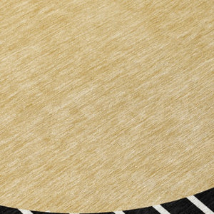 Homeroots 3' Black And Beige Striped Washable Area Rug - Durable, Stylish Design For Indoor And Outdoor Use 8' X 10' Polyester 597148