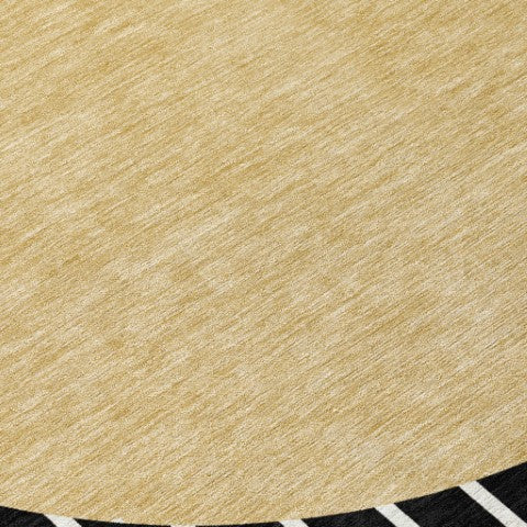 Homeroots 3' Black And Beige Striped Washable Area Rug - Durable, Stylish Design For Indoor And Outdoor Use 8' X 10' Polyester 597148