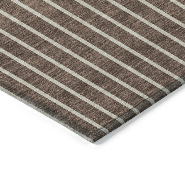 Homeroots 3' Black And Beige Striped Washable Area Rug - Durable, Stylish Design For Indoor And Outdoor Use 3' X 5' Polyester 597151
