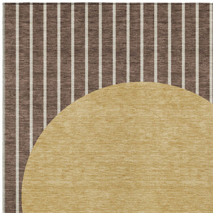 Homeroots 3' Black And Beige Striped Washable Area Rug - Durable, Stylish Design For Indoor And Outdoor Use 3' X 5' Polyester 597151