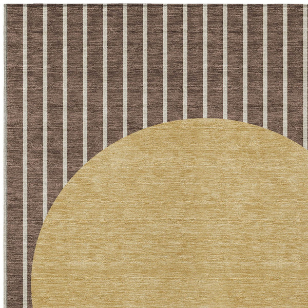 Homeroots 3' Black And Beige Striped Washable Area Rug - Durable, Stylish Design For Indoor And Outdoor Use 3' X 5' Polyester 597151