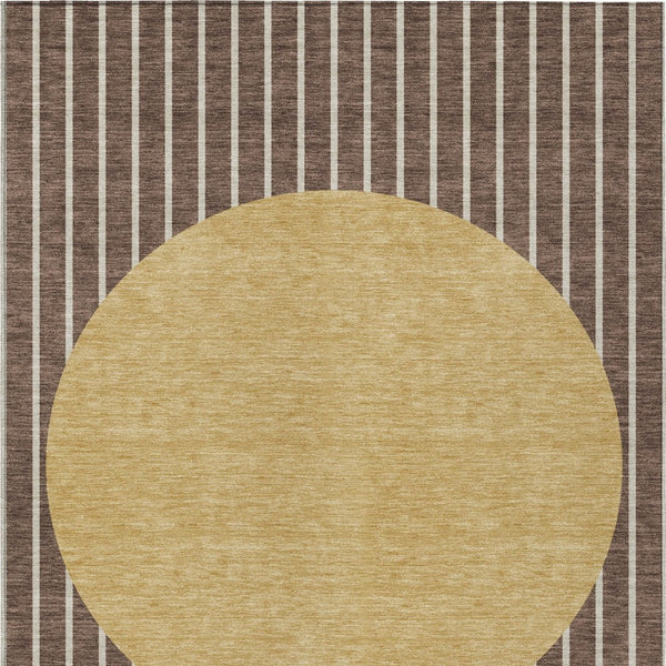Homeroots 3' Black And Beige Striped Washable Area Rug - Durable, Stylish Design For Indoor And Outdoor Use 5' X 8' Polyester 597152