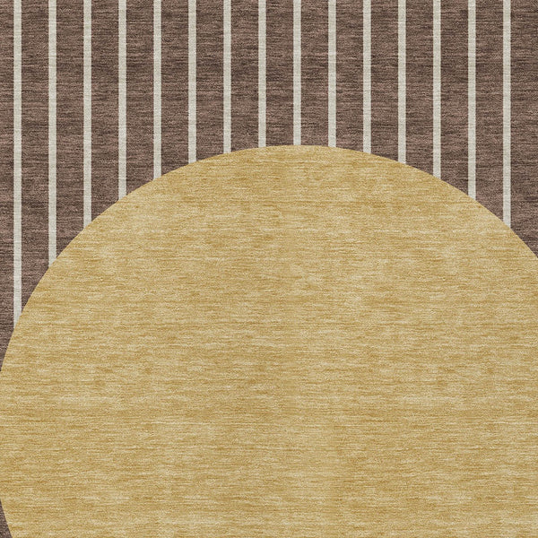Homeroots 3' Black And Beige Striped Washable Area Rug - Durable, Stylish Design For Indoor And Outdoor Use 5' X 8' Polyester 597152