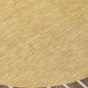 Homeroots 3' Black And Beige Striped Washable Area Rug - Durable, Stylish Design For Indoor And Outdoor Use 8' Round Polyester 597153