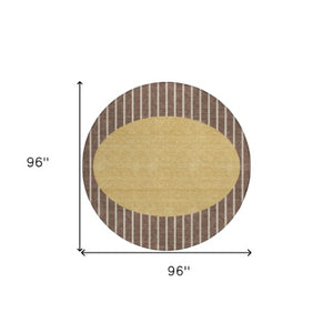 Homeroots 3' Black And Beige Striped Washable Area Rug - Durable, Stylish Design For Indoor And Outdoor Use 8' Round Polyester 597153