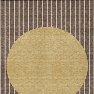 Homeroots 3' Black And Beige Striped Washable Area Rug - Durable, Stylish Design For Indoor And Outdoor Use 8' X 10' Polyester 597154