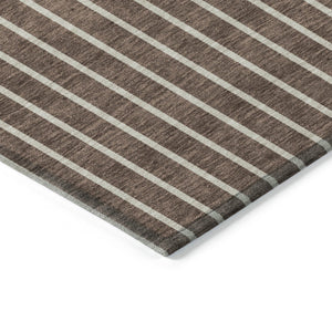 Homeroots 3' Black And Beige Striped Washable Area Rug - Durable, Stylish Design For Indoor And Outdoor Use 9' X 12' Polyester 597155