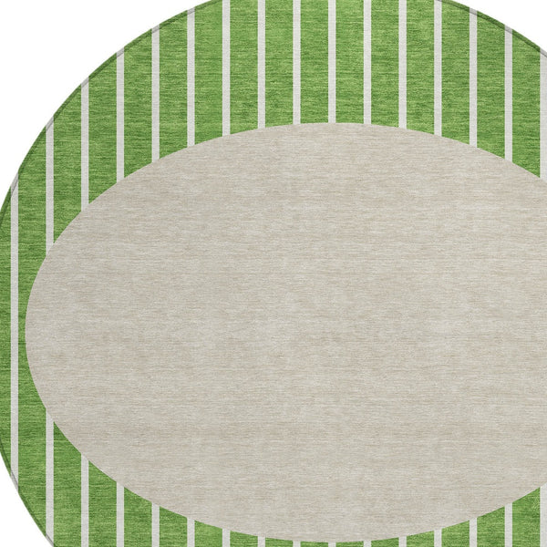 Homeroots 3' Black And Beige Striped Washable Area Rug - Durable, Stylish Design For Indoor And Outdoor Use 8' Round Polyester 597159