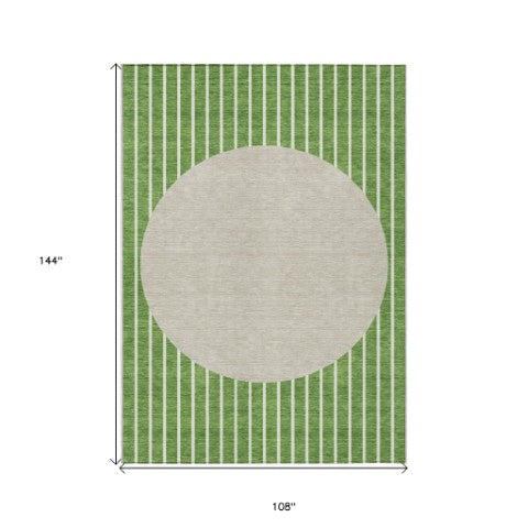 Homeroots 3' Black And Beige Striped Washable Area Rug - Durable, Stylish Design For Indoor And Outdoor Use 9' X 12' Polyester 597161