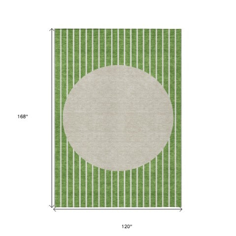 Homeroots 3' Black And Beige Striped Washable Area Rug - Durable, Stylish Design For Indoor And Outdoor Use 10' X 14' Polyester 597162