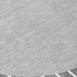 Homeroots 3' Black And Beige Striped Washable Area Rug - Durable, Stylish Design For Indoor And Outdoor Use 8' Round Polyester 597165