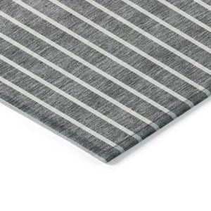 Homeroots 3' Black And Beige Striped Washable Area Rug - Durable, Stylish Design For Indoor And Outdoor Use 8' X 10' Polyester 597166
