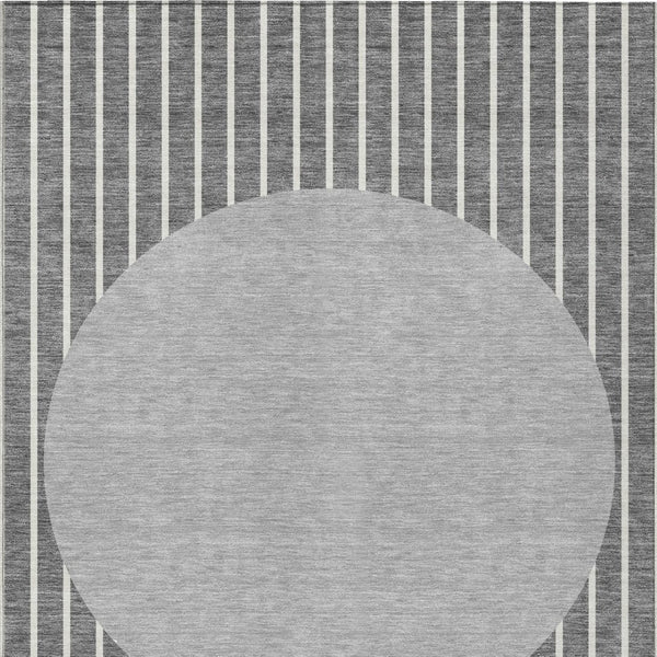 Homeroots 3' Black And Beige Striped Washable Area Rug - Durable, Stylish Design For Indoor And Outdoor Use 10' X 14' Polyester 597168