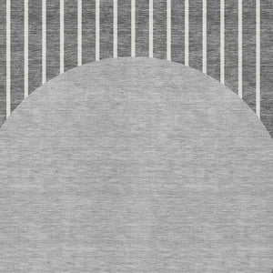 Homeroots 3' Black And Beige Striped Washable Area Rug - Durable, Stylish Design For Indoor And Outdoor Use 10' X 14' Polyester 597168