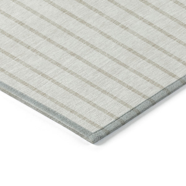 Homeroots 3' Black And Beige Striped Washable Area Rug - Durable, Stylish Design For Indoor And Outdoor Use 3' X 5' Polyester 597169