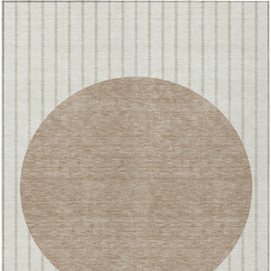 Homeroots 3' Black And Beige Striped Washable Area Rug - Durable, Stylish Design For Indoor And Outdoor Use 8' X 10' Polyester 597172
