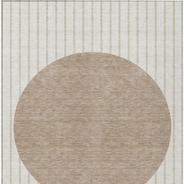 Homeroots 3' Black And Beige Striped Washable Area Rug - Durable, Stylish Design For Indoor And Outdoor Use 9' X 12' Polyester 597173