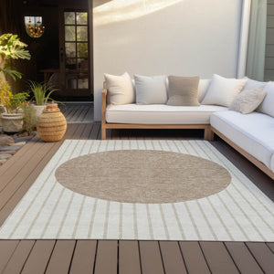Homeroots 3' Black And Beige Striped Washable Area Rug - Durable, Stylish Design For Indoor And Outdoor Use 9' X 12' Polyester 597173