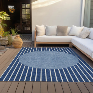 Homeroots 3' Black And Beige Striped Washable Area Rug - Durable, Stylish Design For Indoor And Outdoor Use 3' X 5' Polyester 597181