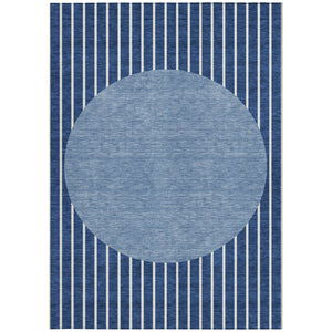 Homeroots 3' Black And Beige Striped Washable Area Rug - Durable, Stylish Design For Indoor And Outdoor Use 3' X 5' Polyester 597181