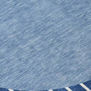 Homeroots 3' Black And Beige Striped Washable Area Rug - Durable, Stylish Design For Indoor And Outdoor Use 8' Round Polyester 597183