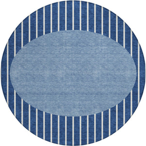 Homeroots 3' Black And Beige Striped Washable Area Rug - Durable, Stylish Design For Indoor And Outdoor Use 8' Round Polyester 597183