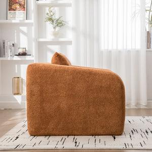 English Elm 40" Chenille Cloud Floor Chair Convertible Sleeper Sofa Lounge for Dorm Apartment Bedroom Orange W3118P388896