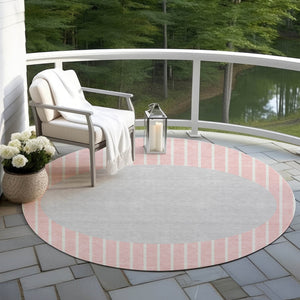 Homeroots 3' Black And Beige Striped Washable Area Rug - Durable, Stylish Design For Indoor And Outdoor Use 8' Round Polyester 597189