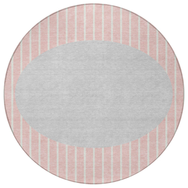 Homeroots 3' Black And Beige Striped Washable Area Rug - Durable, Stylish Design For Indoor And Outdoor Use 8' Round Polyester 597189