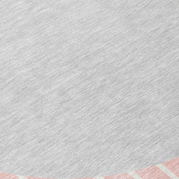 Homeroots 3' Black And Beige Striped Washable Area Rug - Durable, Stylish Design For Indoor And Outdoor Use 8' Round Polyester 597189