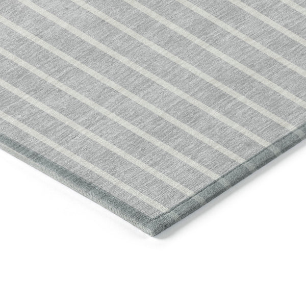 Homeroots 3' Black And Beige Striped Washable Area Rug - Durable, Stylish Design For Indoor And Outdoor Use 5' X 8' Polyester 597194