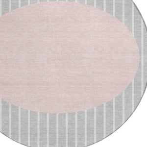 Homeroots 3' Black And Beige Striped Washable Area Rug - Durable, Stylish Design For Indoor And Outdoor Use 8' Round Polyester 597195