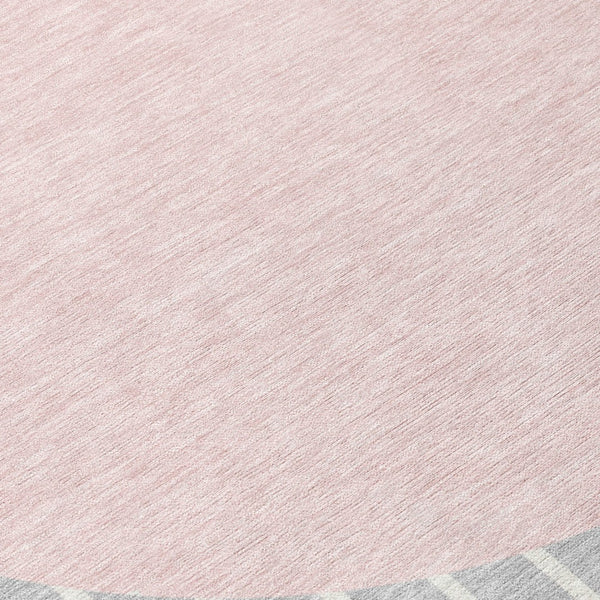 Homeroots 3' Black And Beige Striped Washable Area Rug - Durable, Stylish Design For Indoor And Outdoor Use 8' Round Polyester 597195